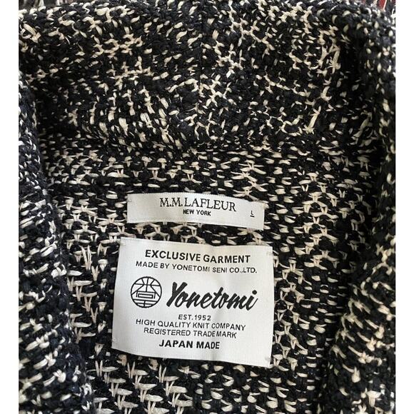 M. M. Lafleur Porter Jacket Interweave Black And White Tweed Fringe Sz L Japan - Picture 7 of 8